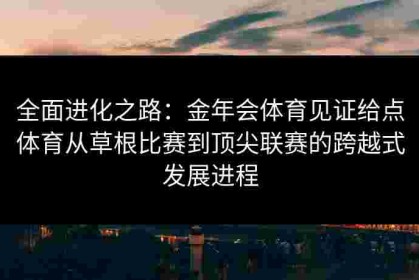 全面进化之路：金年会体育见证给点体育从草根比赛到顶尖联赛的跨越式发展进程