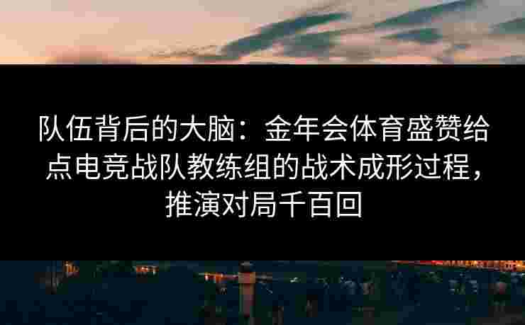 队伍背后的大脑：金年会体育盛赞给点电竞战队教练组的战术成形过程，推演对局千百回